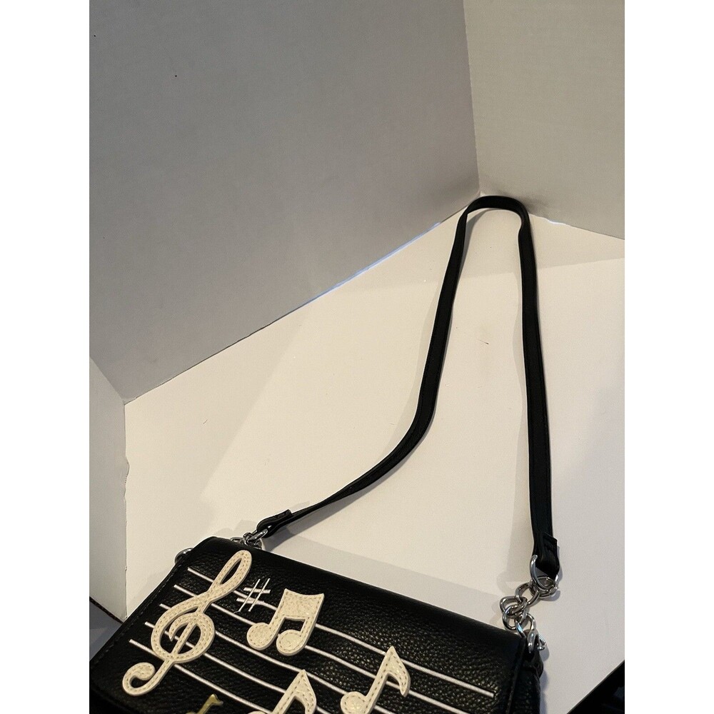 Charming Charlie Music Note Black Small Crossbody Purse - Picture 4 of 11